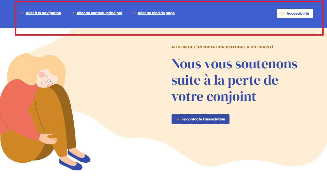 Exemple en image d'un lien d'évitement