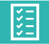 Pictogramme de check-list blanc sur fond vert