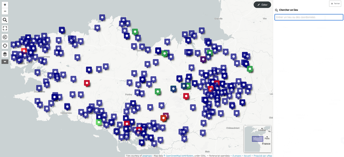 Viculaisation carte des réutilisation des données publiques actes budget et marchés publics de Mégalis Bretagne
